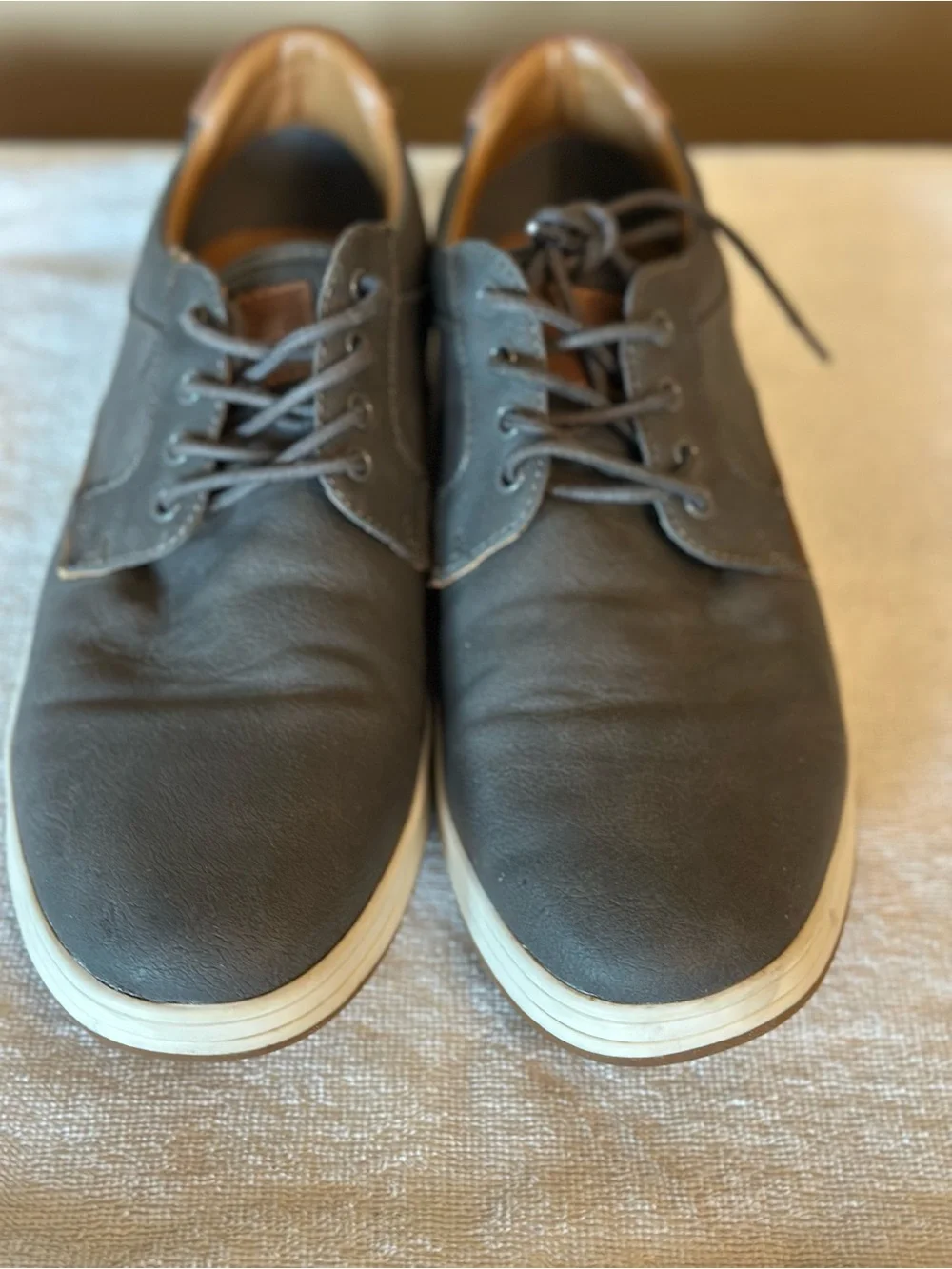 Steve Madden Jalen Men’s Gray Brown Casual Oxford Sneakers Size 9M